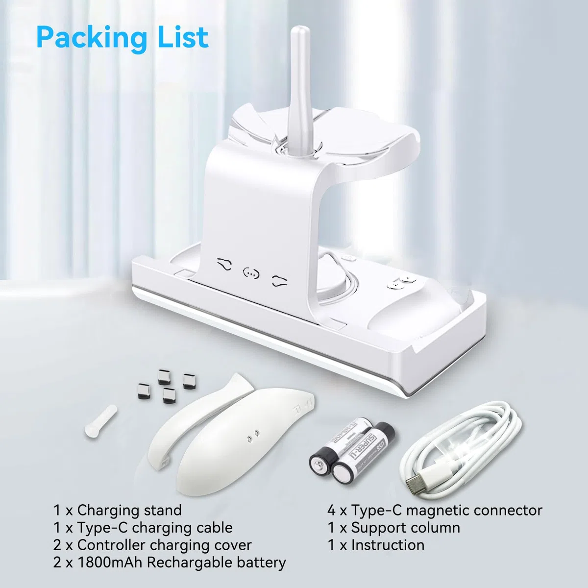 Base de Carga para Oculus/Meta Quest 3, estación de Carga para Mando de RV y Auriculares, con baterías Recargables para Quest 3, Soporte de Pantalla Cargador de RV Apto para Escritorio