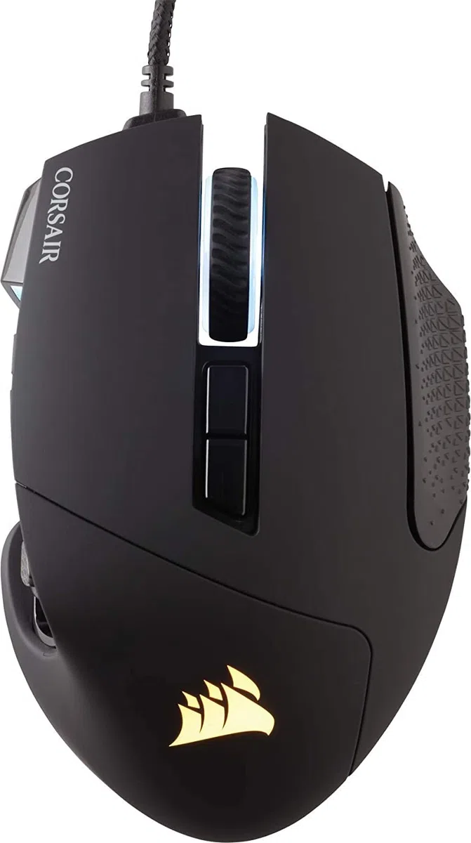 Corsair Scimitar Elite RGB Óptico MOBA/MMO Ratón para Juegos - Negro | 18.000 PPP Óptico Sensor, 17 Botones Programables, Retroiluminación RGB Dinámica en Cuatro Zonas, Forma Contorneada