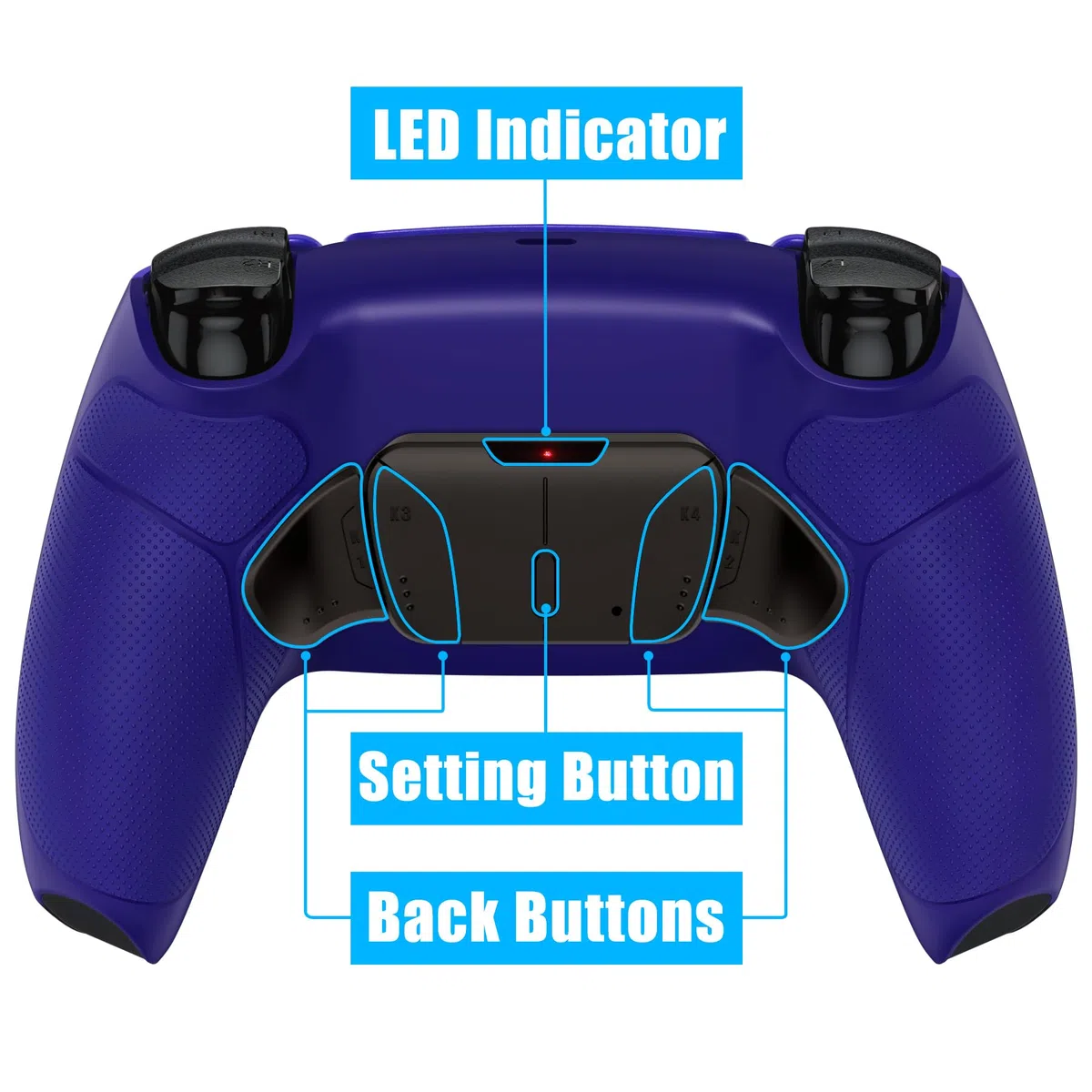 eXtremeRate Real Metal Buttons (RMB) Programable RISE4 Remap Kit para ps5 Modelo BDM-030/040/050 Actualización Board & Carcasa Trasera & 4 Palancas Botones Traseros para ps5 Control