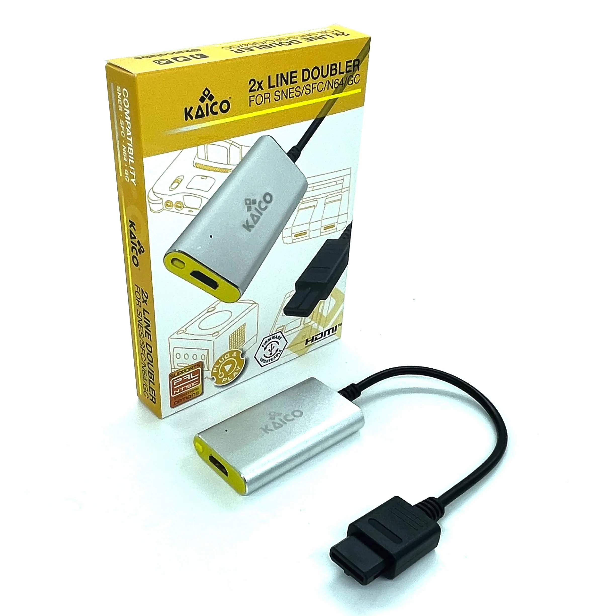 Kaico Nintendo 2X Line-Doubling N64 Super Nintendo, Super Famicom and Gamecube Analogue HDMI Adapter - A Simple Plug & Play Nintendo N64 Gamecube and SNES Adapter Solution by