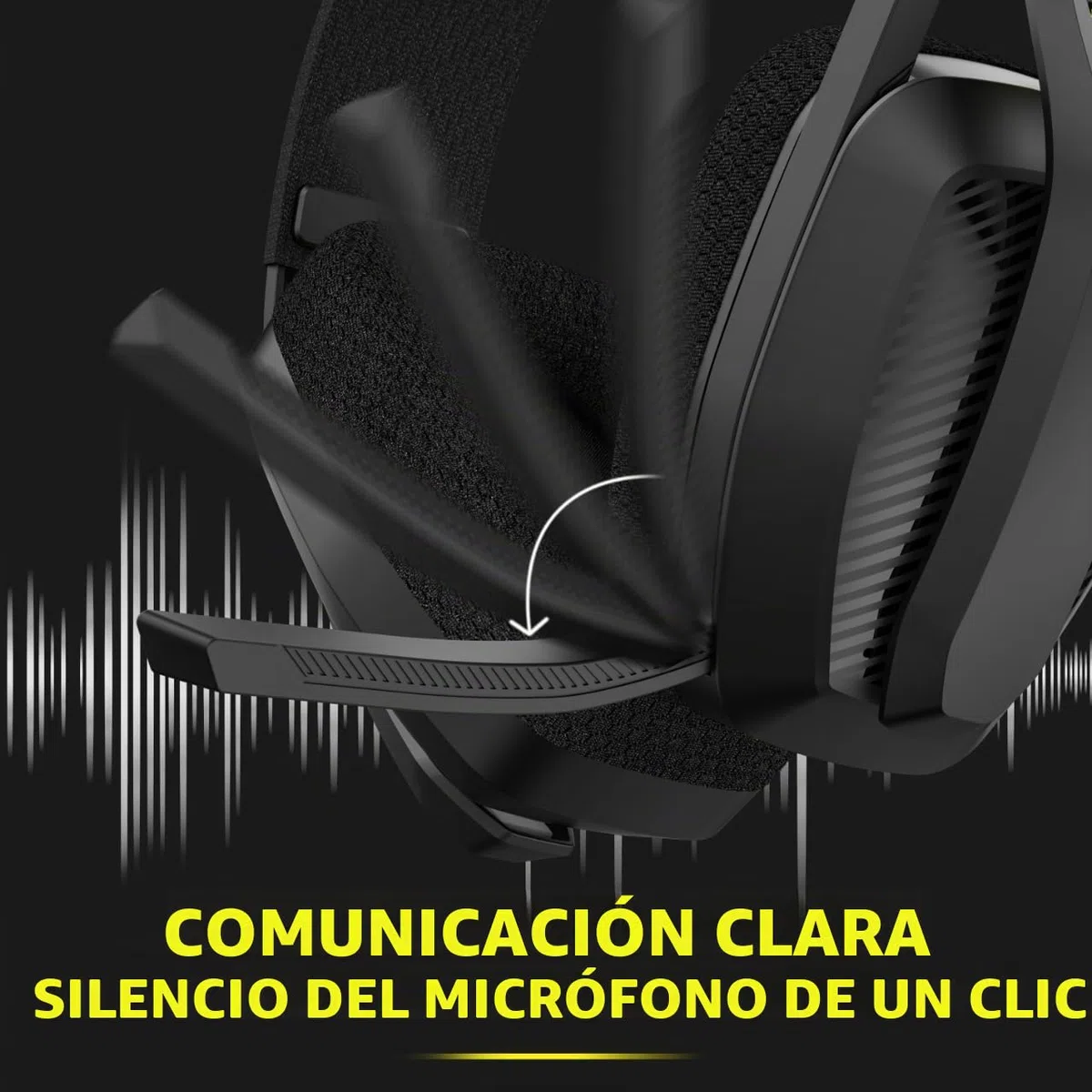 BINNUNE BW06 Cascos Gaming Inalambricos, Auriculares Gaming Inalambricos de 2.4G para PS5, PS4, PC, NS, Cascos PS5 con Sonido Estéreo Auriculares con Microfono, Duración 60Hr+,Negro