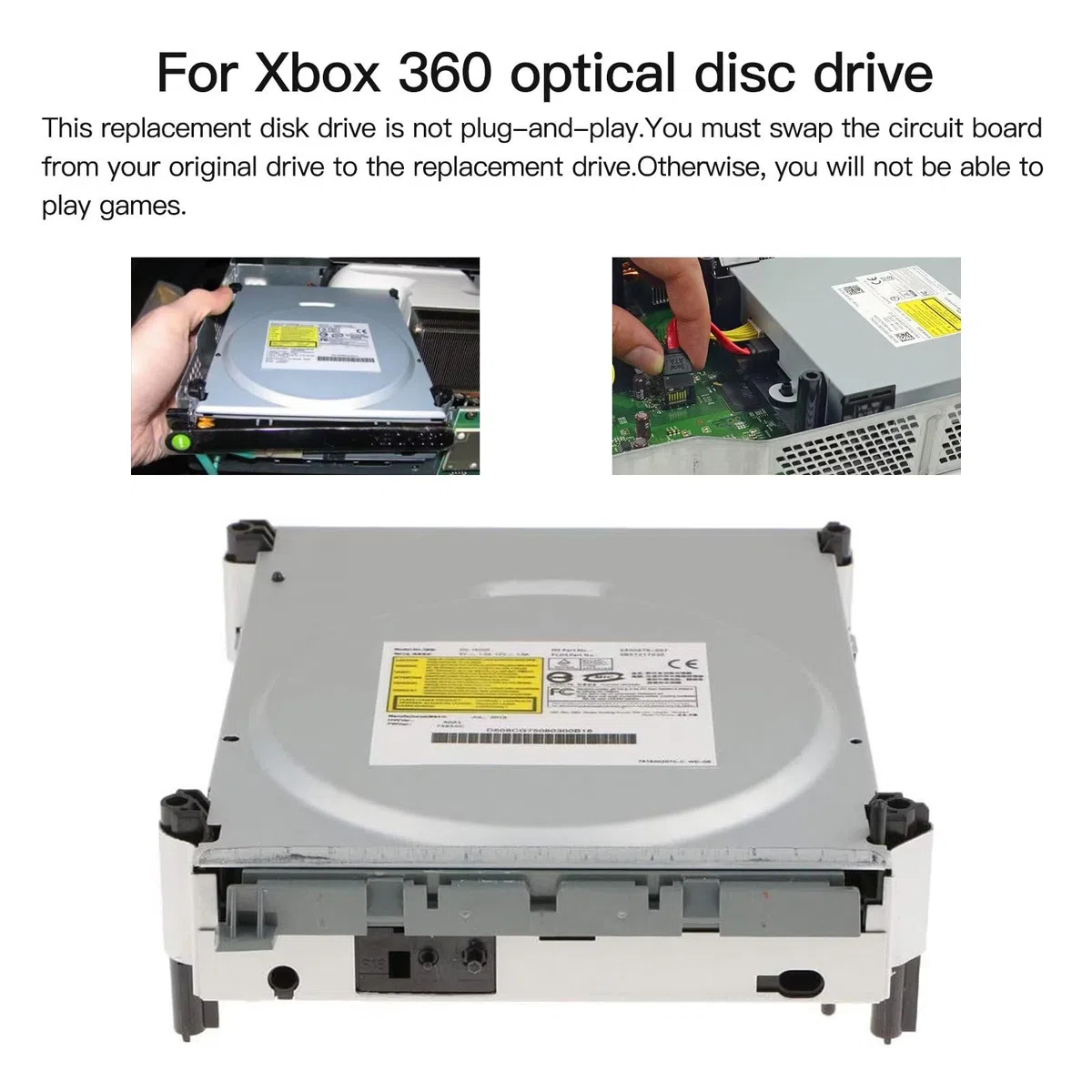 Unidad de DVD Lite-On DG-16D2S (-09C) de repuesto para Xbox 360