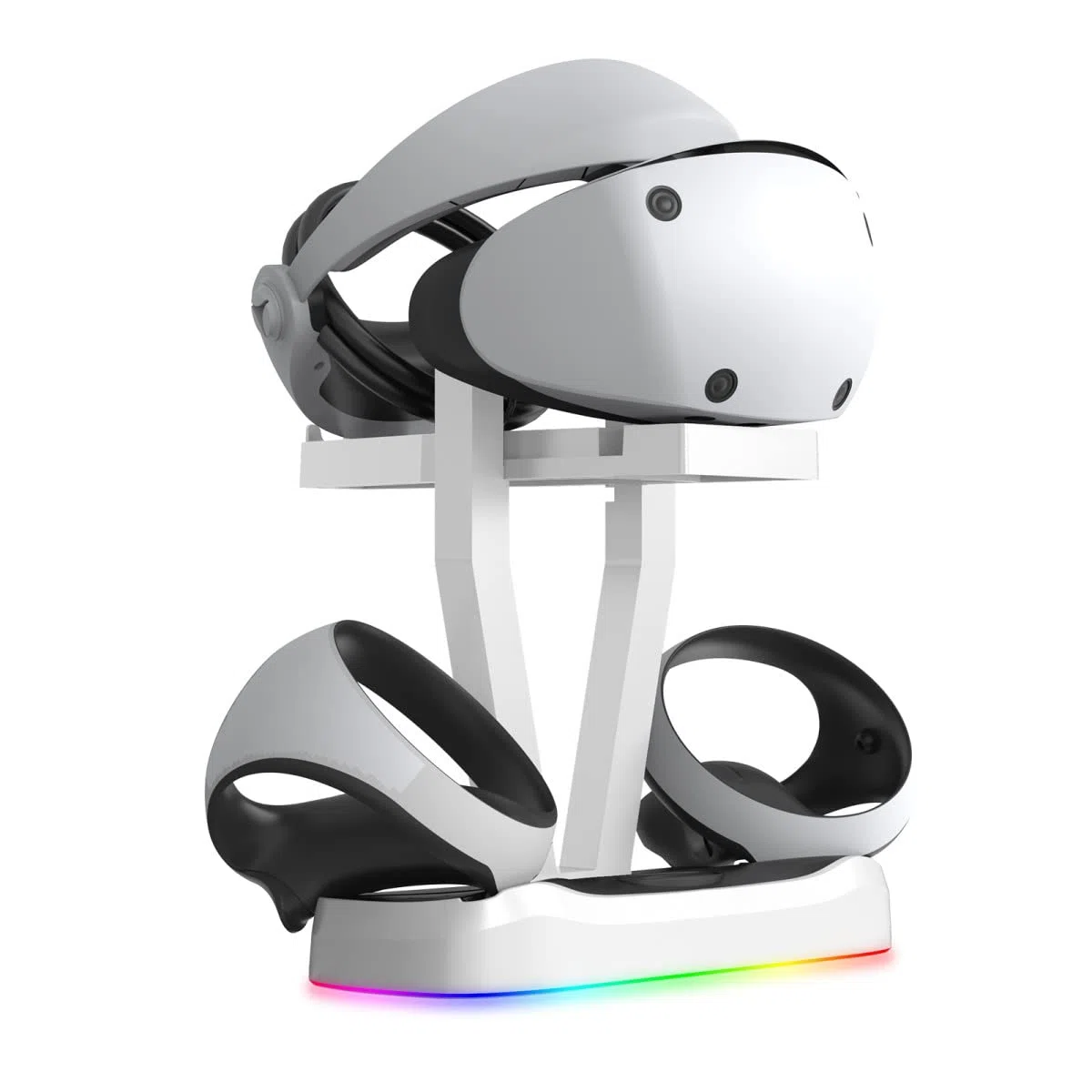 EMEBAY Soporte y estación de carga con luces RGB para PS VR2, carga magnética, compatible con PlayStation PS VR2 JYS-P5155