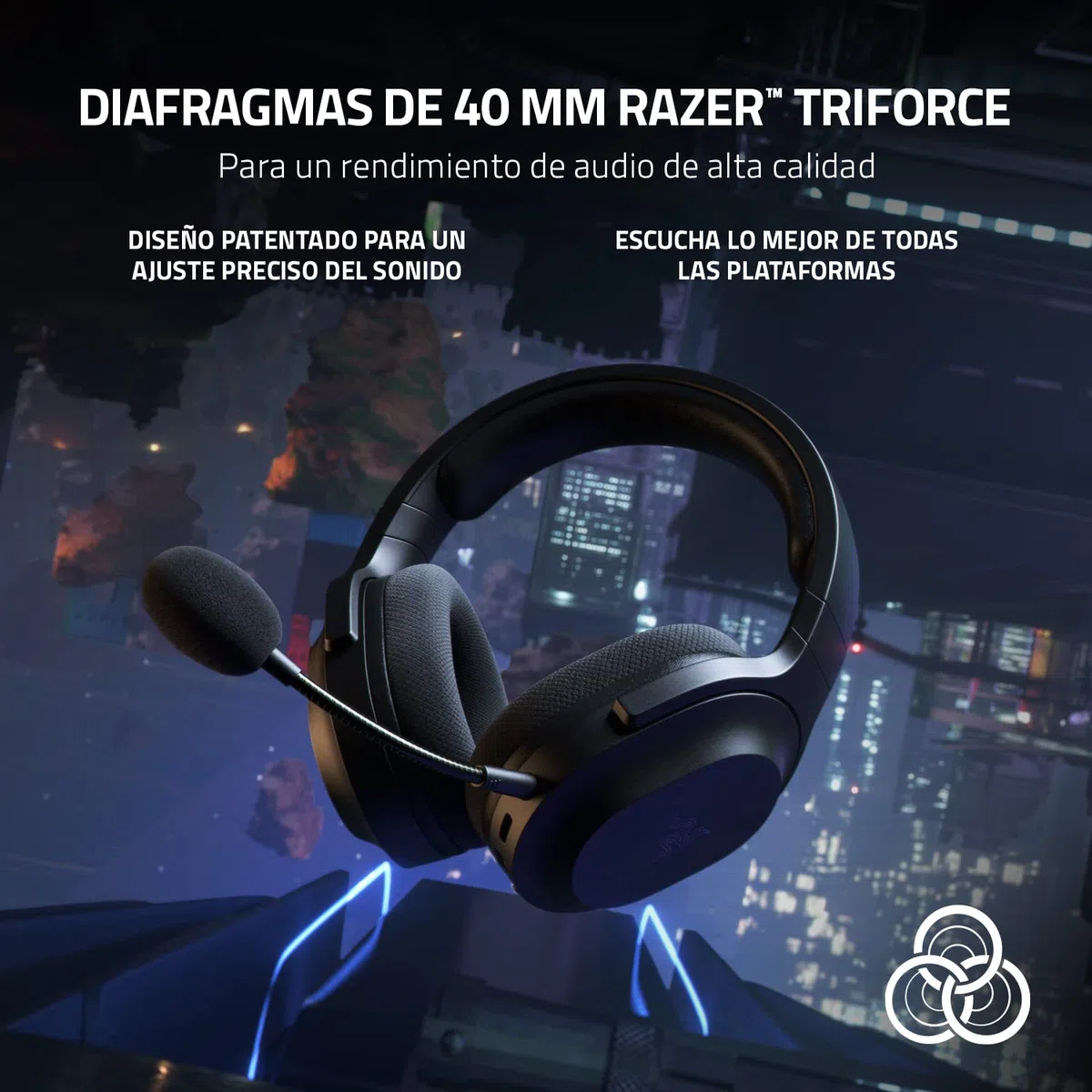 Razer Barracuda X - Auriculares Inalámbricos Multiplataforma para Juegos y Móviles, SmartSwitch Dual Wireless, Diseño Ergonómico de 250 g, TriForce 40mm, Micrófono Cardioide, Negro