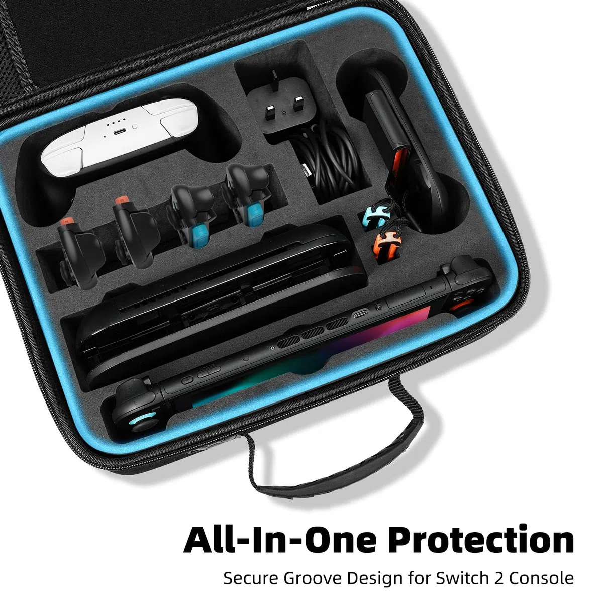 MoKo Funda para Nintendo Switch 2 (2025) - Estuche de Transporte Rígida Portátil Grande para Viajes para Base, Adaptador, Consola, 21 Tarjetas de Juego y Otros Accesorios de Switch 2, Negro