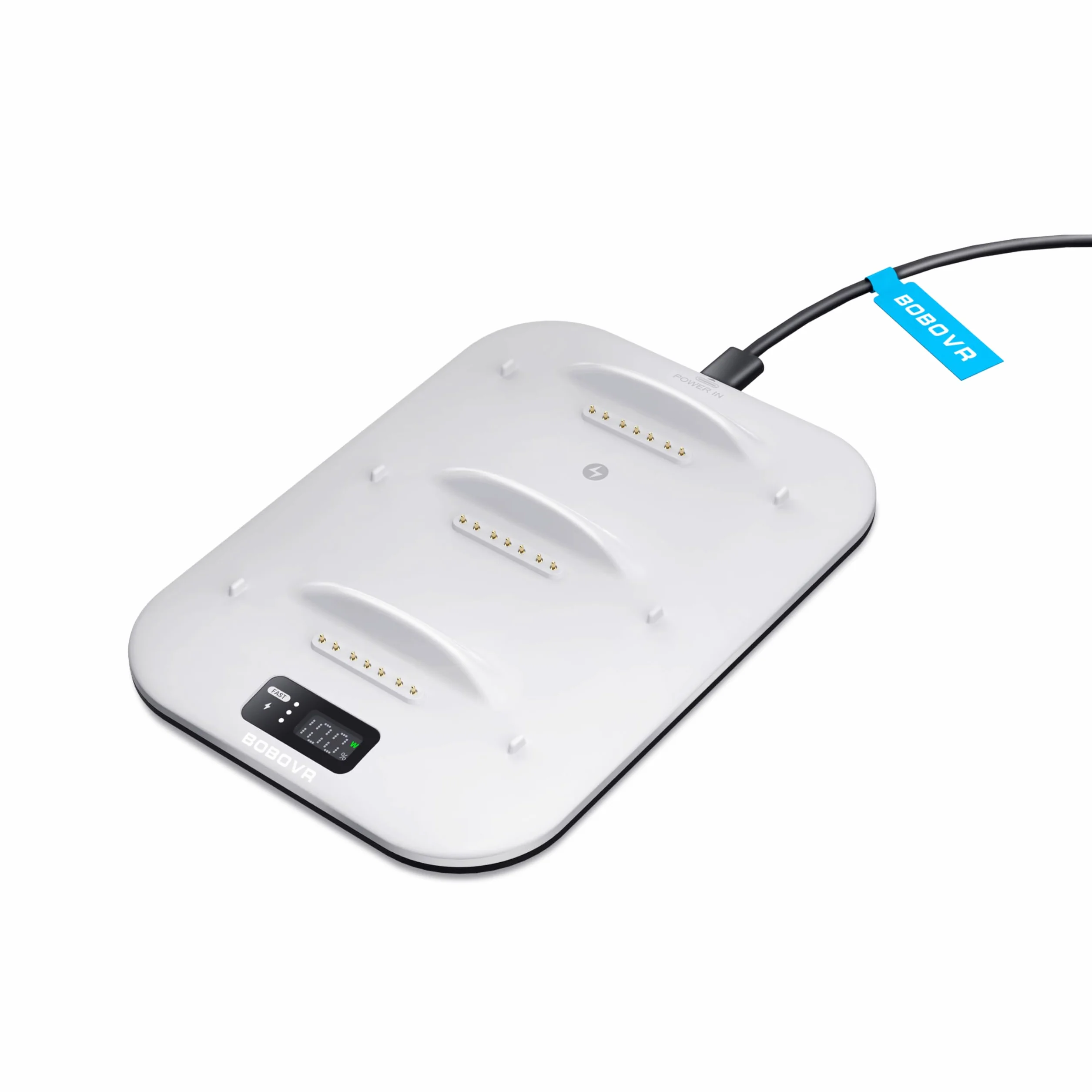 BOBOVR BD3 Charging Dock, Proporciona Carga rápida para 3*B100, con una Potencia de 30W, alcanzando el 0-80% en Solo 1 Hora.