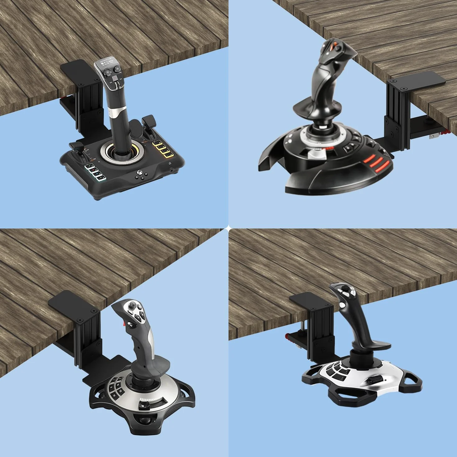 Desk Mount For WINWING URSA MINOR Space/Airline Joystick,Thrustmaster SimTask FarmStick/T.Flight HOTAS ONE, Compatible with Logitech G Extreme 3D Pro Joystick, Turtle Beach VelocityOne Flightstick