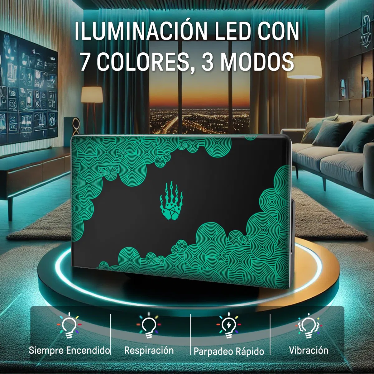 Switch TV Dock, Dock Switch Compatible con Nintendo Switch/OLED Cargador de Joypads, Base Switch con 4K/1080P HDMI, Carga Docking Station Multifuncional 7 Colores LED/Puertos USB 3.0, Negro