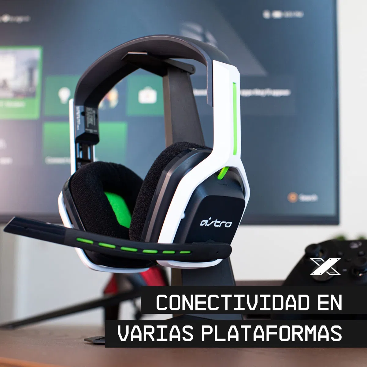 ASTRO Gaming A20 Auriculares inalámbricos Gen 2, ligeros y resistentes, Micrófon volteable silenciar, Batería de +15 Horas, Alcance inalámbrico de 15m, Xbox Series X|S/Xbox One/PC/Mac - Blanco/Verde