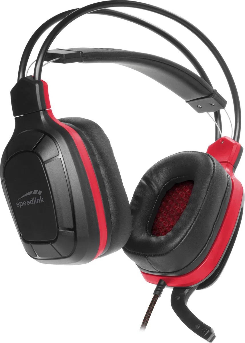 Speedlink DRAZE - Auriculares de Diadema para Videojuegos (Sonido estéreo, Brazo de micrófono Plegable, iluminados, para PC)