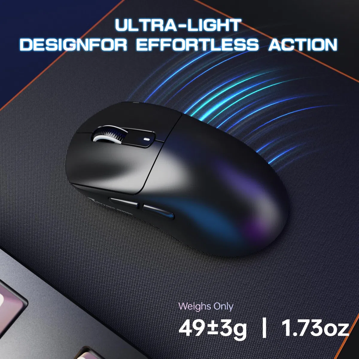 ATTACK SHARK X3MAX Superlight de 49g Ratón, Sensor PixArt PAW3950, hasta 420000 dpi, Ratón para Juegos BT/2.4G Wireless/Wired con Cable en Espiral, 100M Clicks Optical Microswitches, para PC/Xbox/Mac