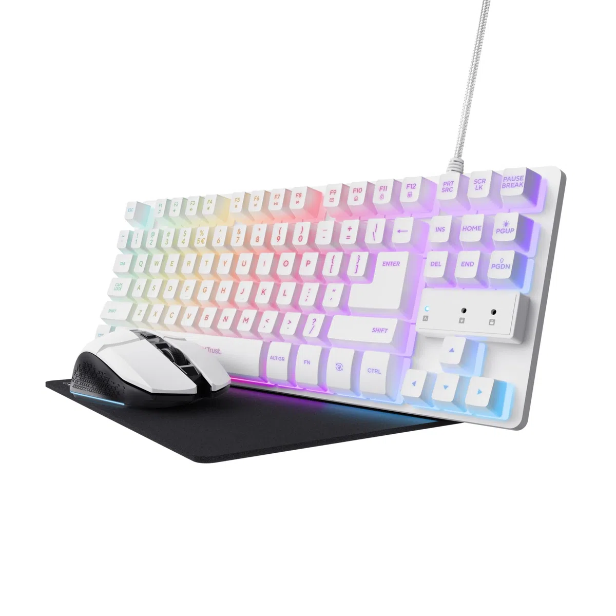 Trust Gaming GXT 794W Paquete 3 en 1 para Videojuegos, diseño Italiano QWERTY