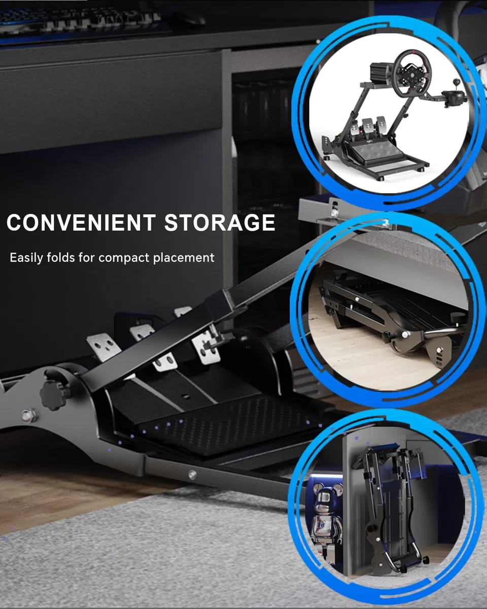 PXN A10 Soporte para Volante Gaming – Soporte de Volante de Carreras Plegable y Ajustable para V99, V10, G25, G27, G29, G920, G923, T248, T300RS, T500RS, TS-PC