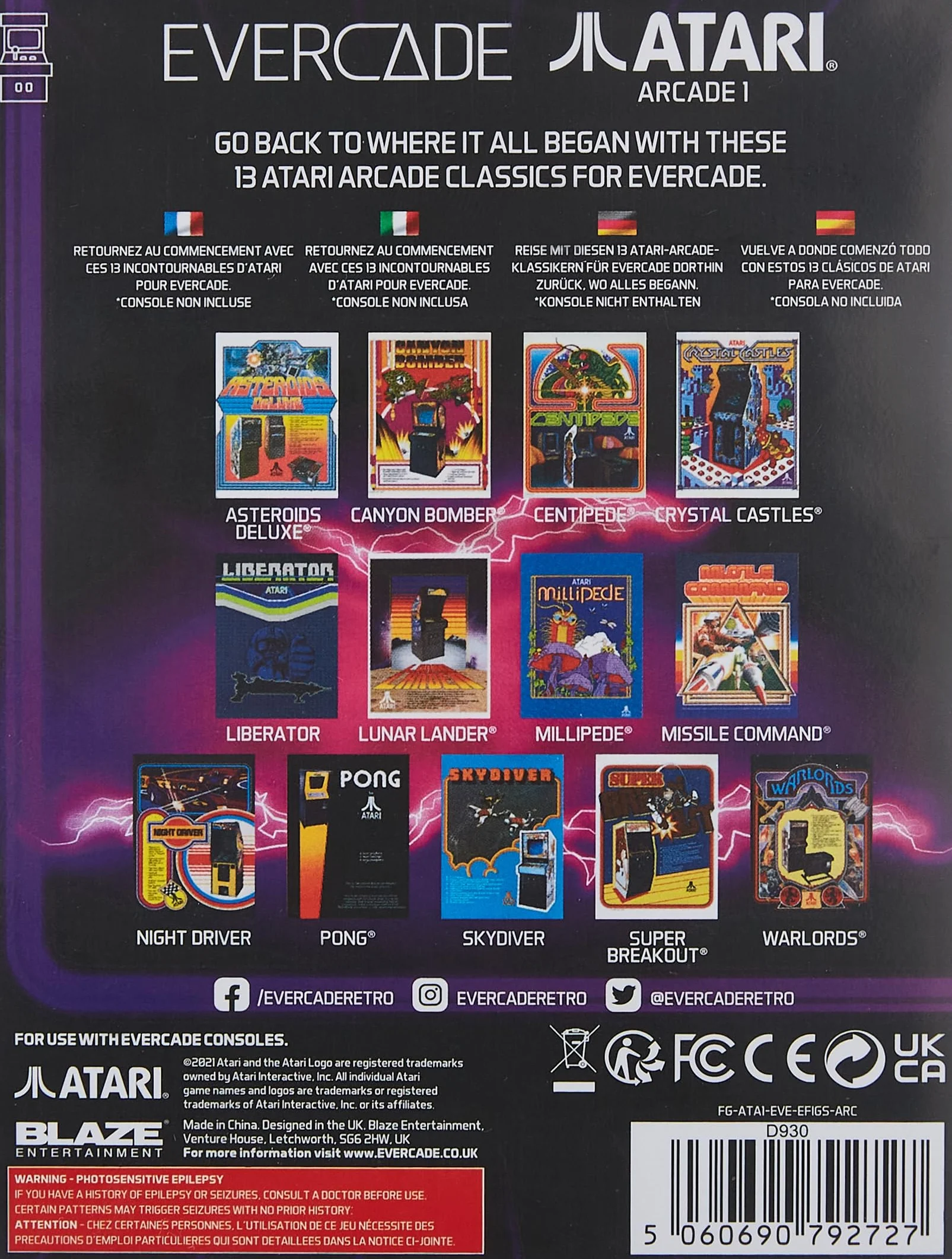 Cartucho Evercade Atari Arcade 1