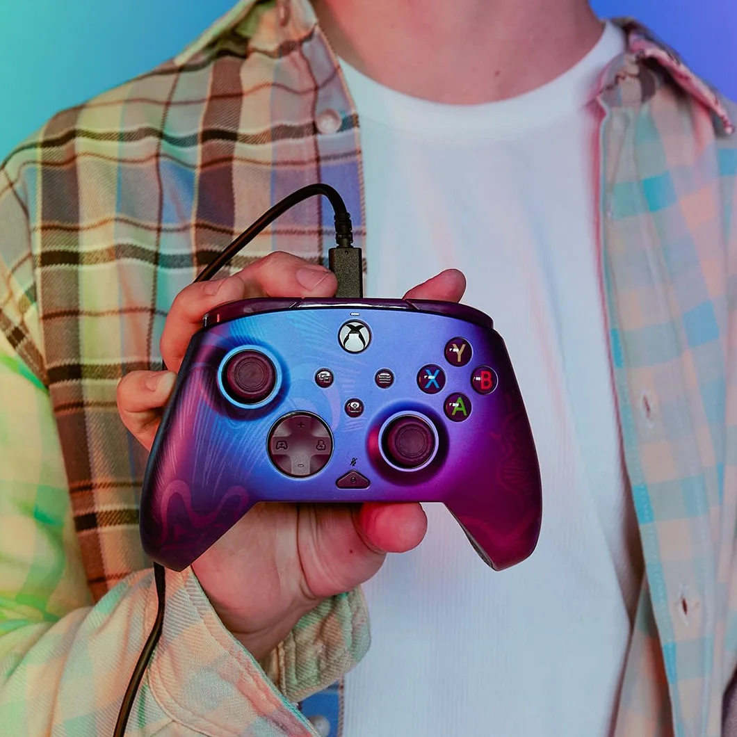 PDP REMATCH XBOX cableado mando Purple Fade para XBOX Series X|S, XBOX One, Licencia oficial