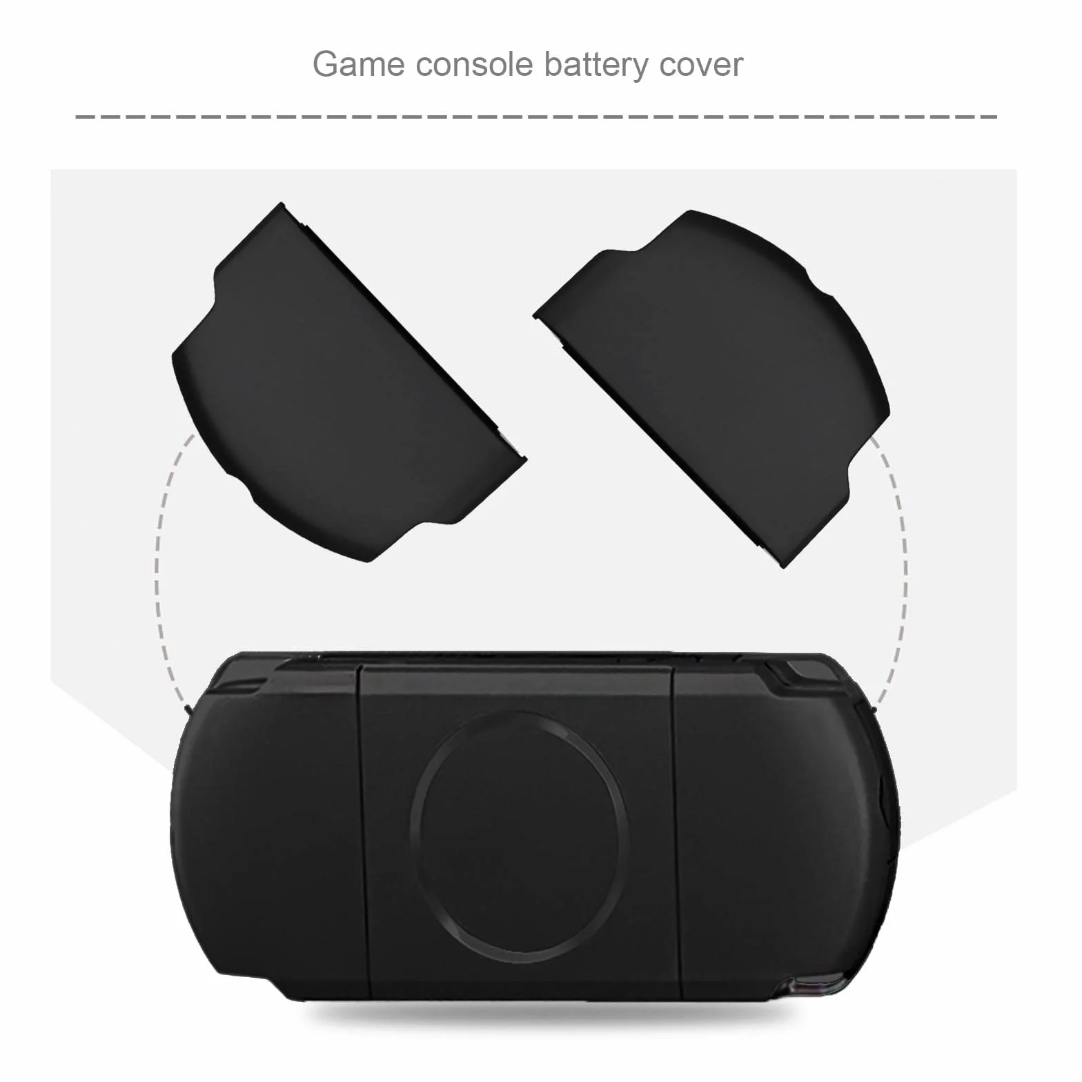 Cubiertas para puertas de batería de repuesto para Sony PSP 2000 2003 2004 3000 3003 3004 Accesorios de consola de plástico, color negro
