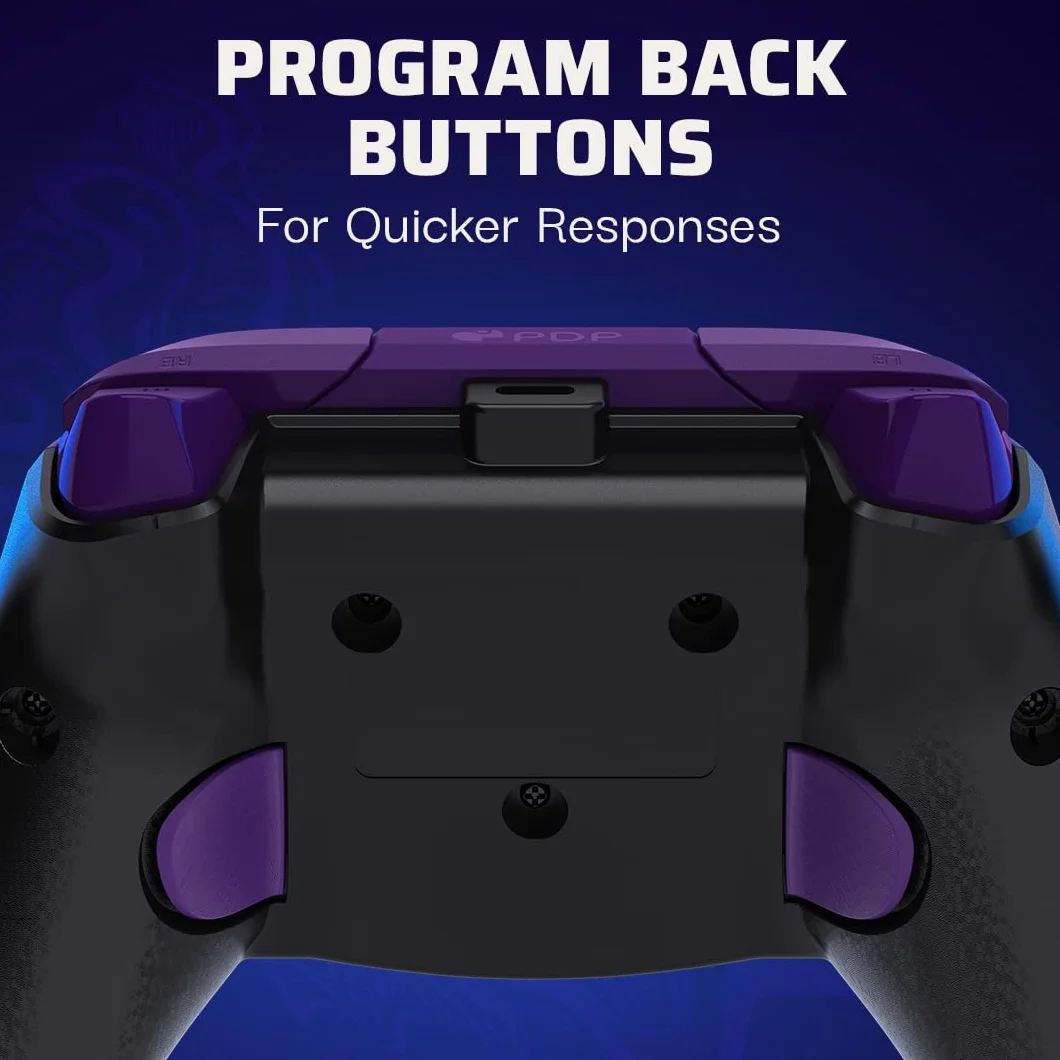 PDP REMATCH XBOX cableado mando Purple Fade para XBOX Series X|S, XBOX One, Licencia oficial
